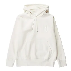 Bekleidung Norse Projects Herren Norse Projects Arne Relaxed Organic Brushed Fleece N Logo Kapuzenpullover Ecru