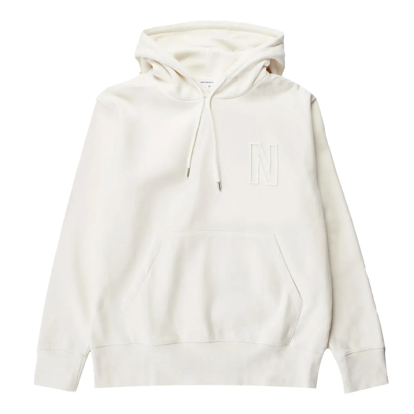 Bekleidung Norse Projects Herren Norse Projects Arne Relaxed Organic Brushed Fleece N Logo Kapuzenpullover Ecru