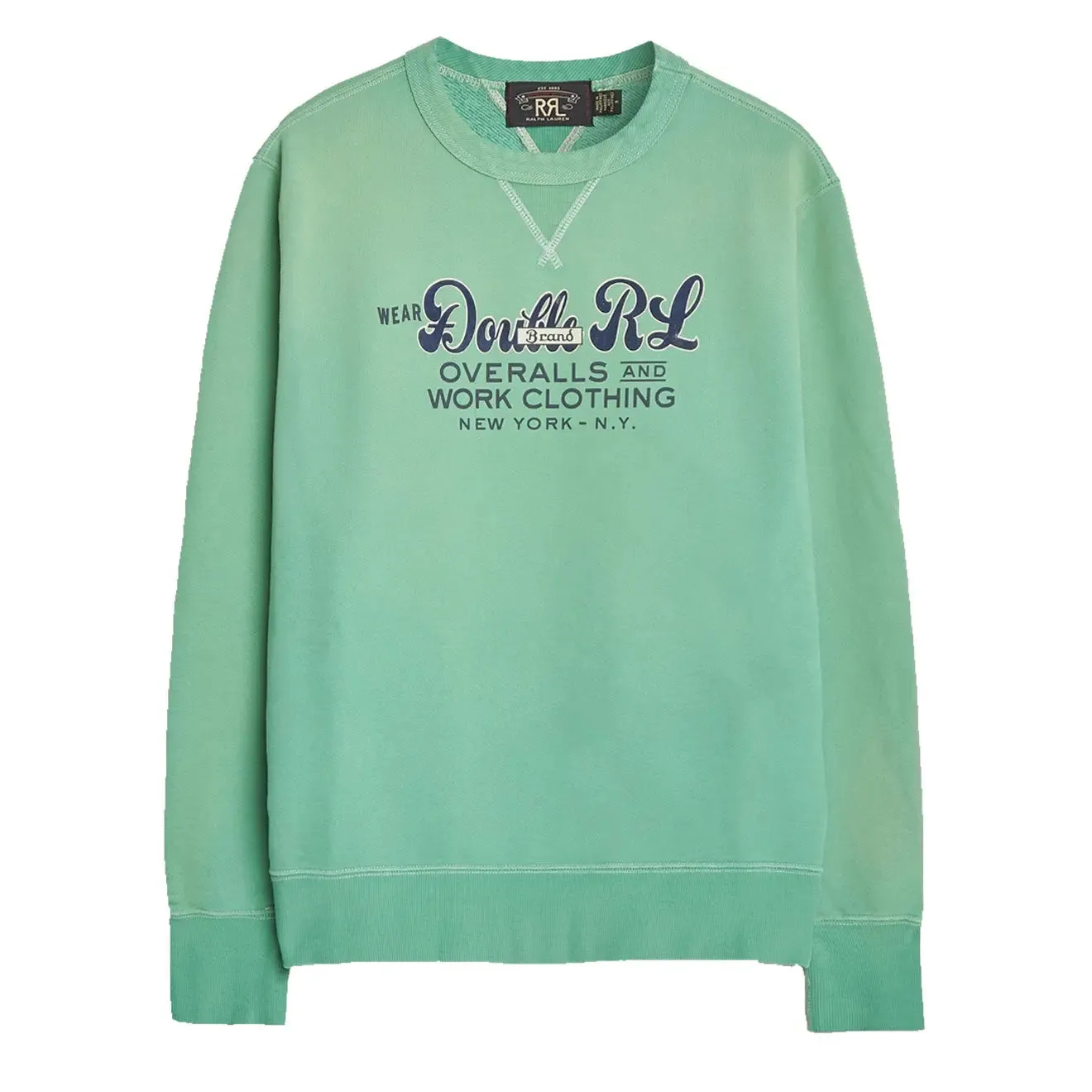 Bekleidung RRL von Ralph Lauren Herren RRL von Ralph Lauren gefärbtes Logo-Fleece-Sweatshirt Türkis