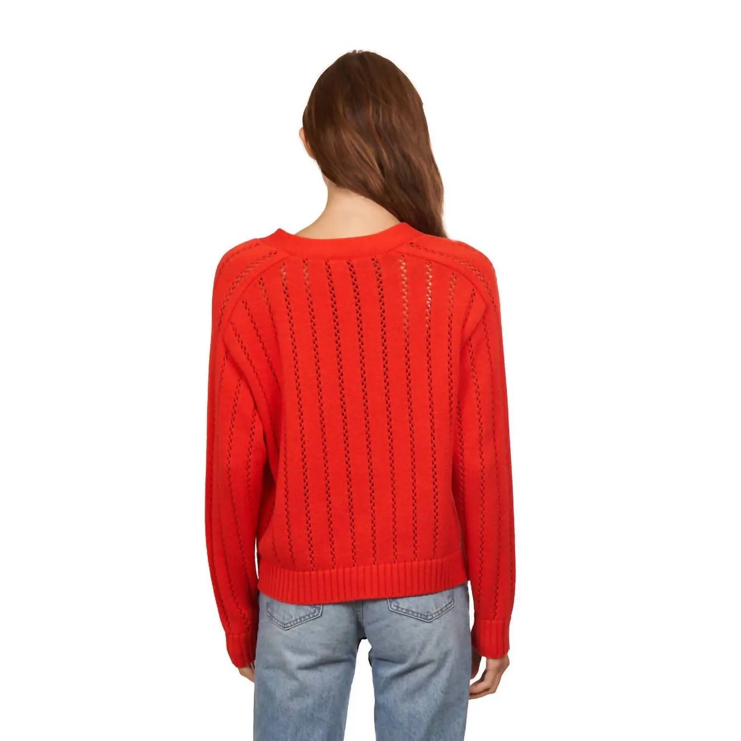 Gekürzter V-Ausschnitt Cardigan in Apfel