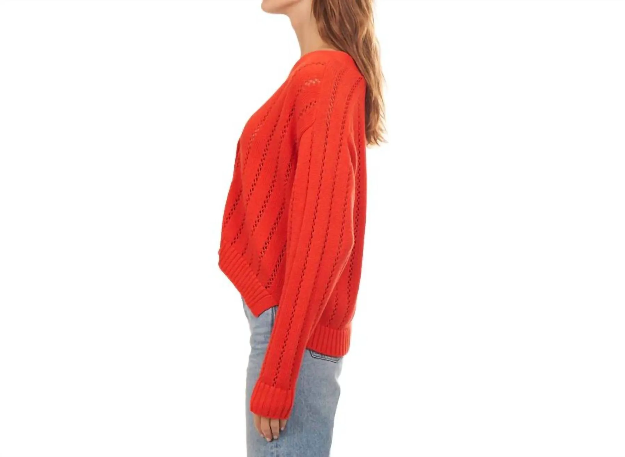 Gekürzter V-Ausschnitt Cardigan in Apfel