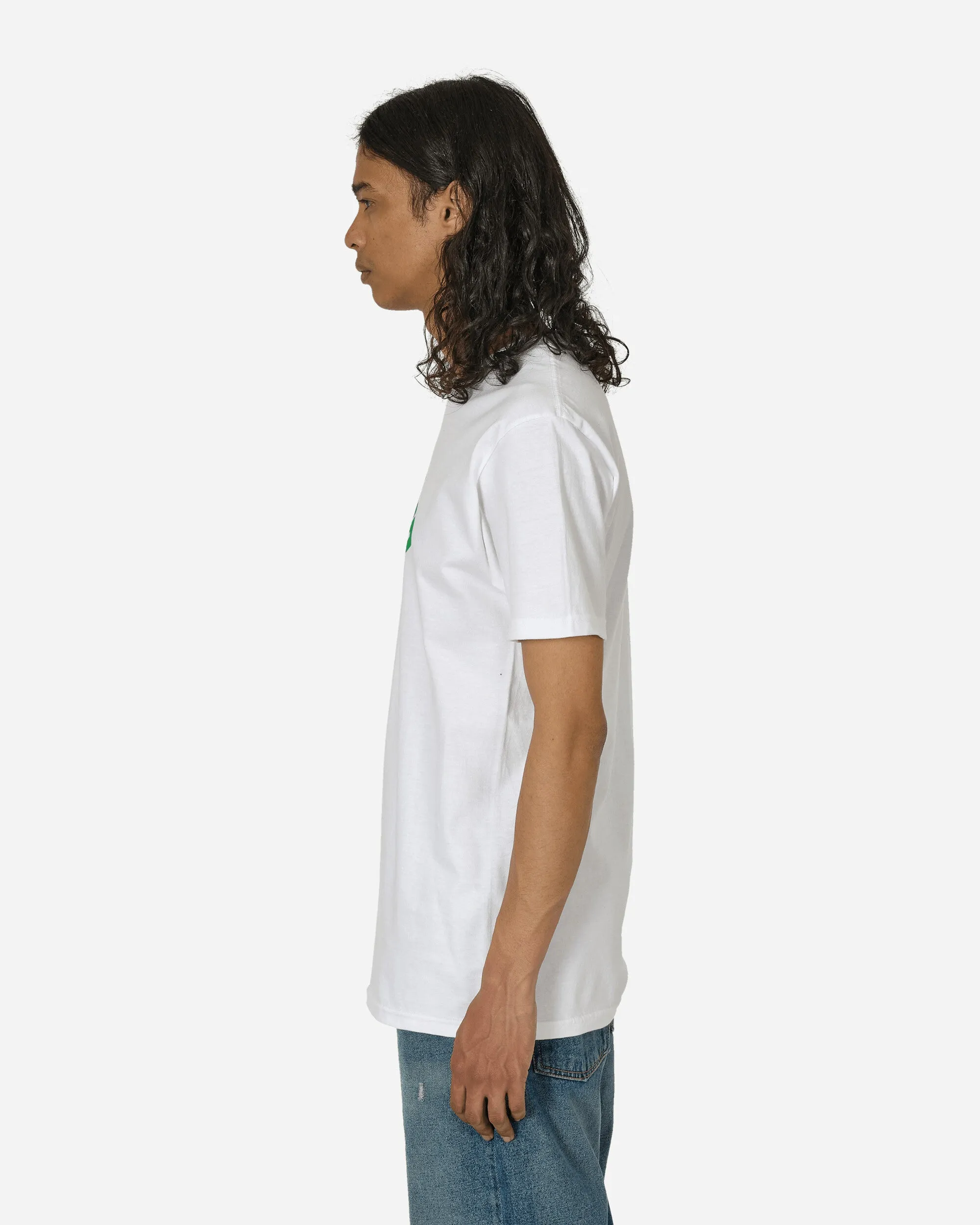 Gebogenes Logo T-Shirt Weiß / Grün