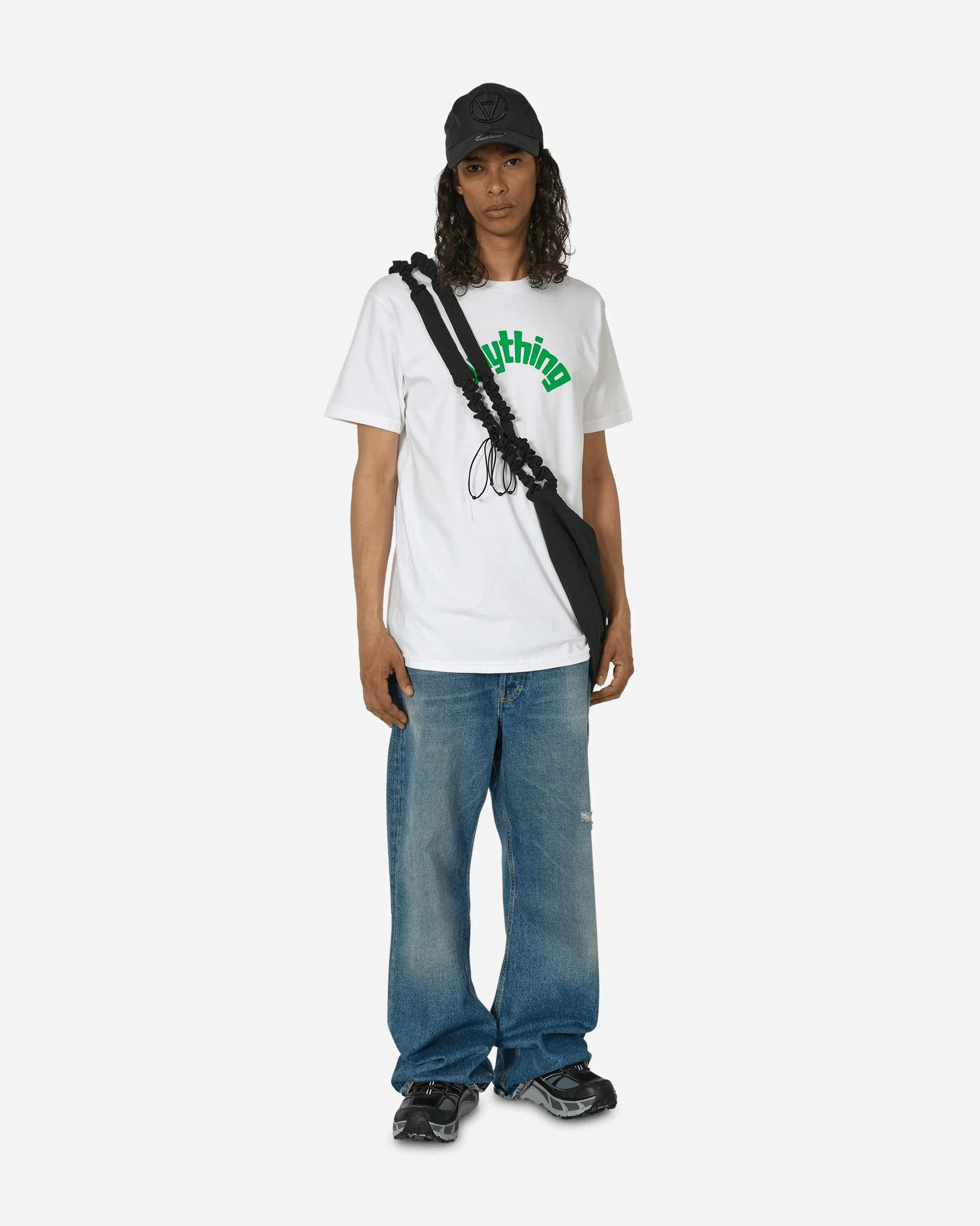 Gebogenes Logo T-Shirt Weiß / Grün