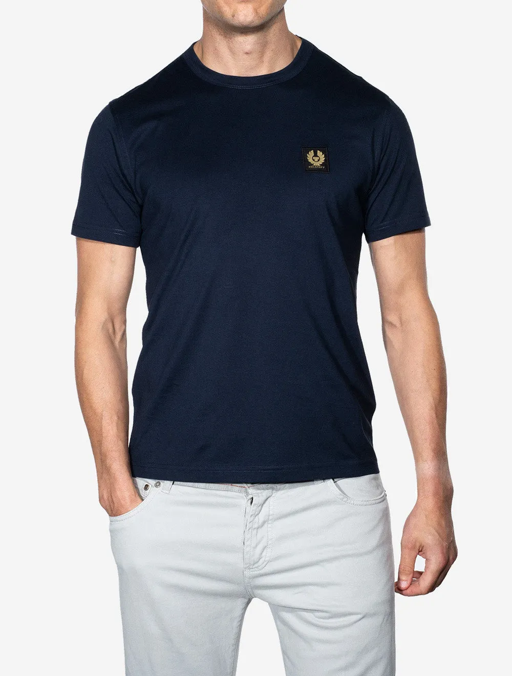 Gesprenkeltes Baumwoll-T-Shirt Dunkle Tinte