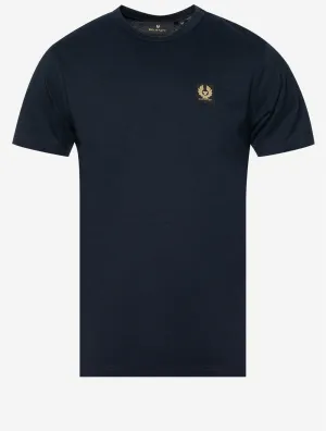 Gesprenkeltes Baumwoll-T-Shirt Dunkle Tinte
