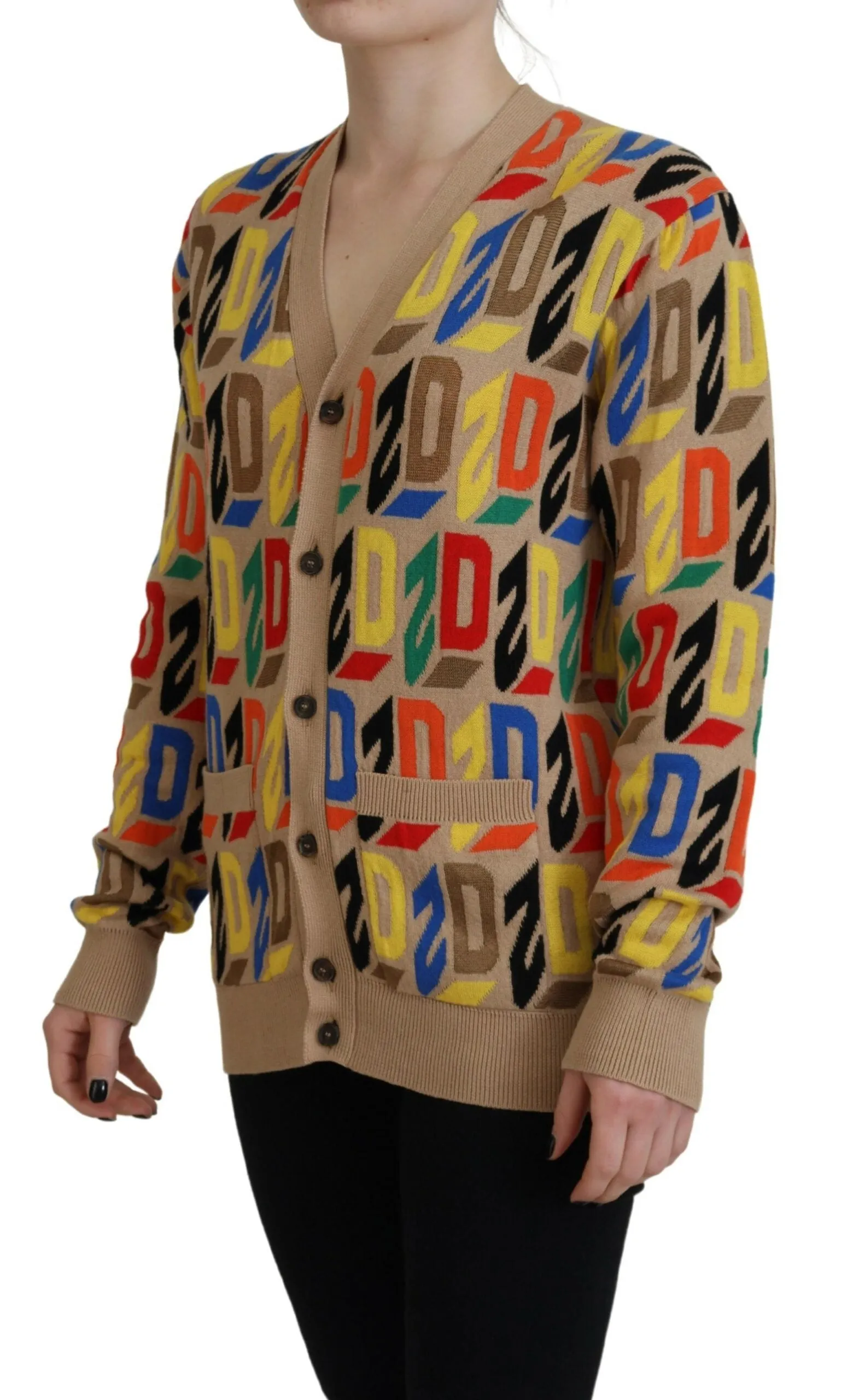Dsquared2 Logo Langarm Damen Cardigan Damen Pullover (Secondhand)