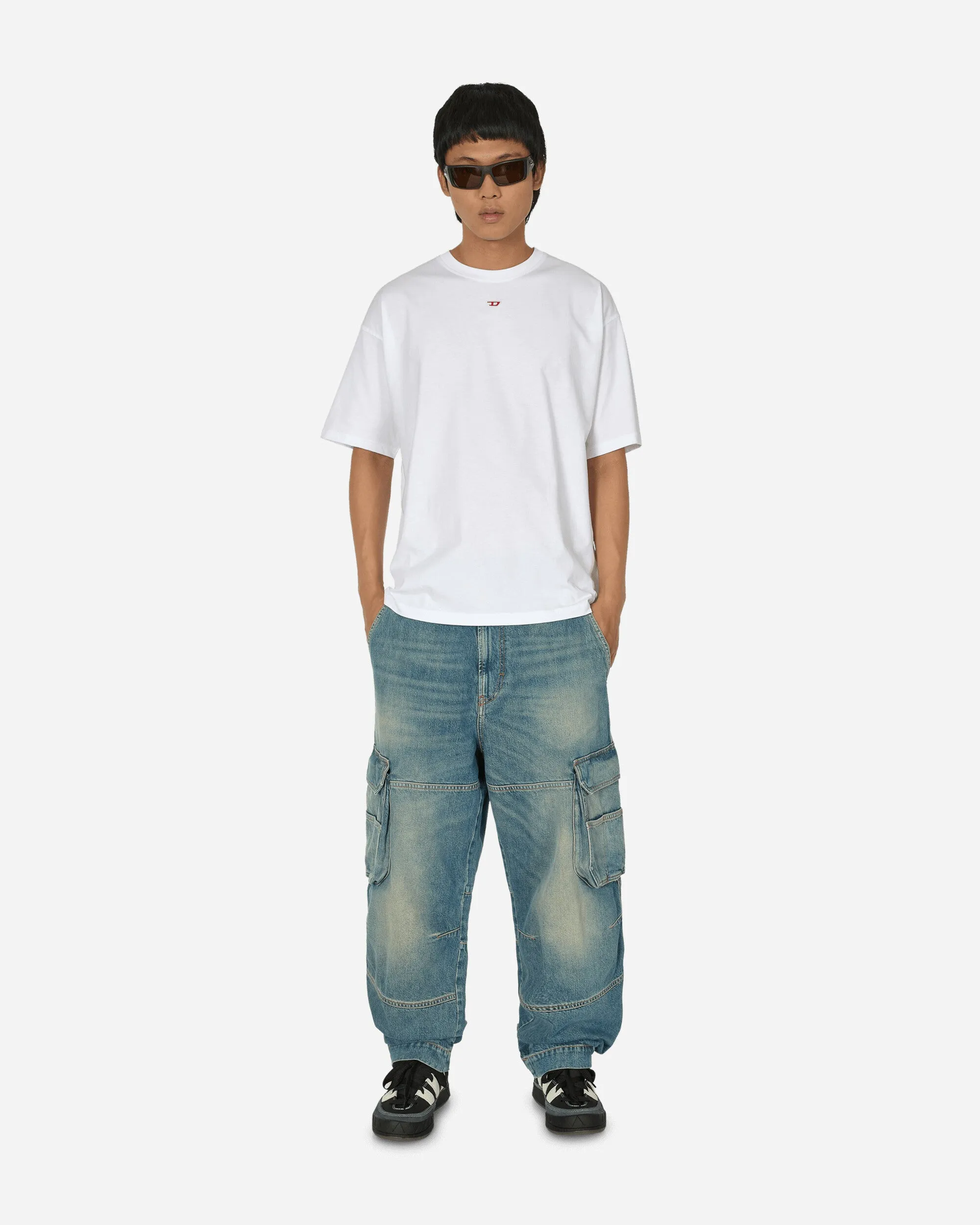 Besticktes D-Patch T-Shirt in Weiß