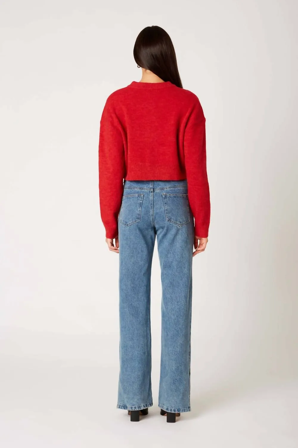 Enzo Crop Cardigan in Rot