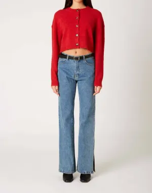 Enzo Crop Cardigan in Rot