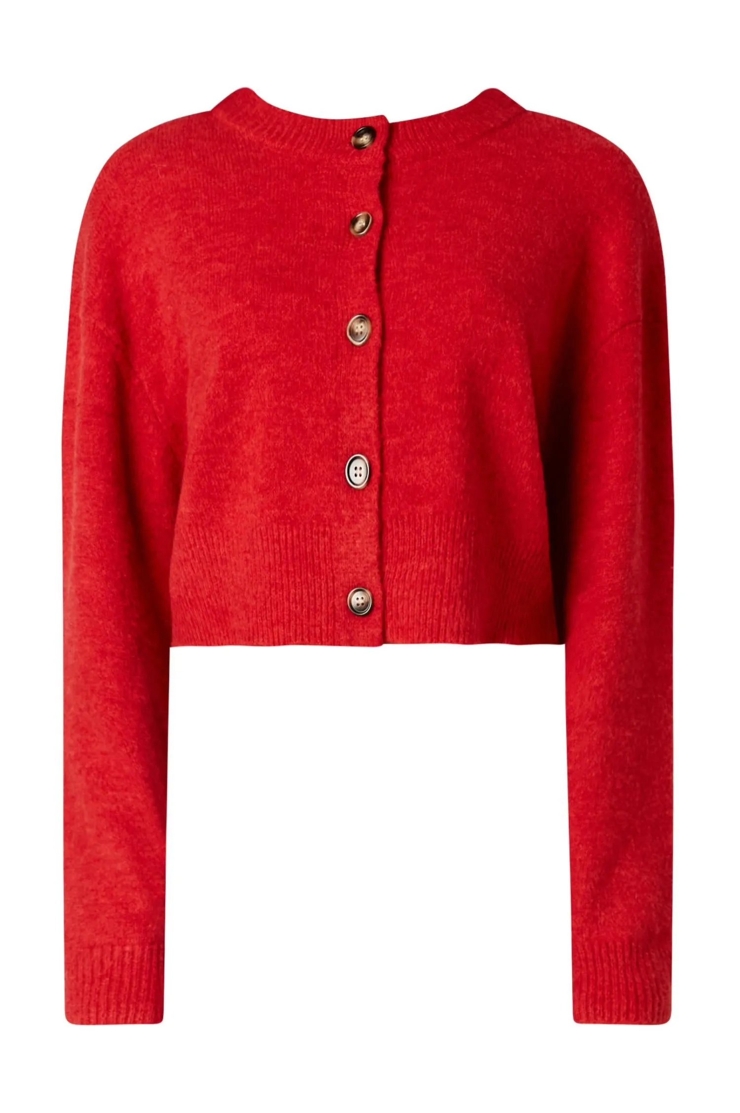 Enzo Crop Cardigan in Rot