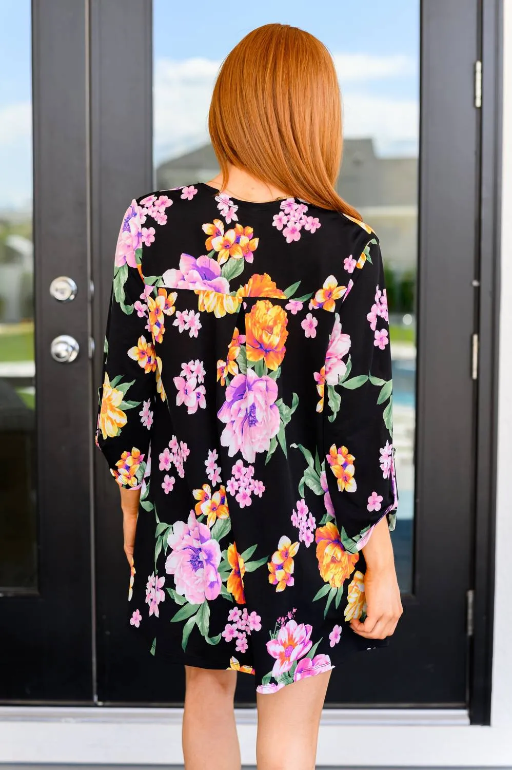 Floral Lizzy Cardigan In Schwarz