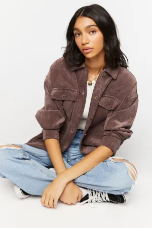 Forever 21 Damen Strukturiertes High-Low Shacket Zinn Forever 21