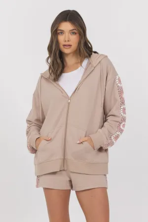 French Terry Reißverschluss-Pullover
