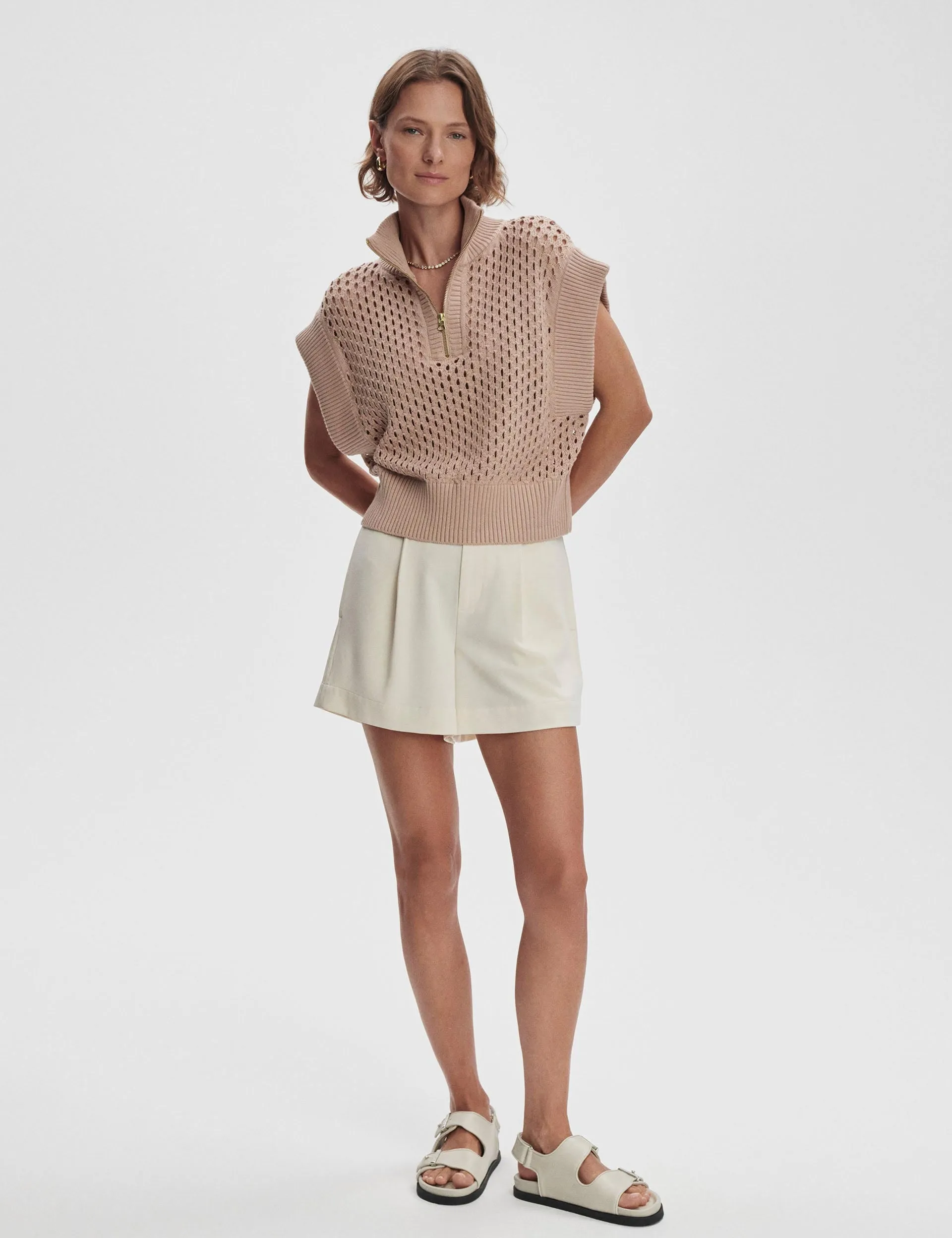 Gaines Halbzip-Pullover - Helltaube