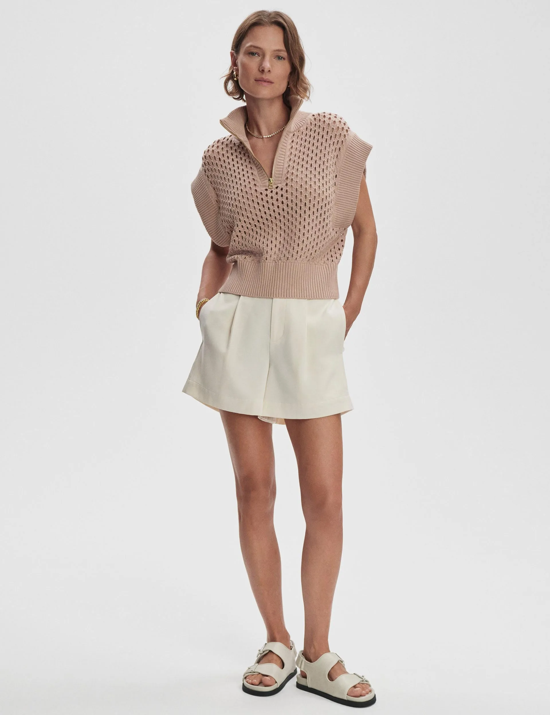 Gaines Halbzip-Pullover - Helltaube