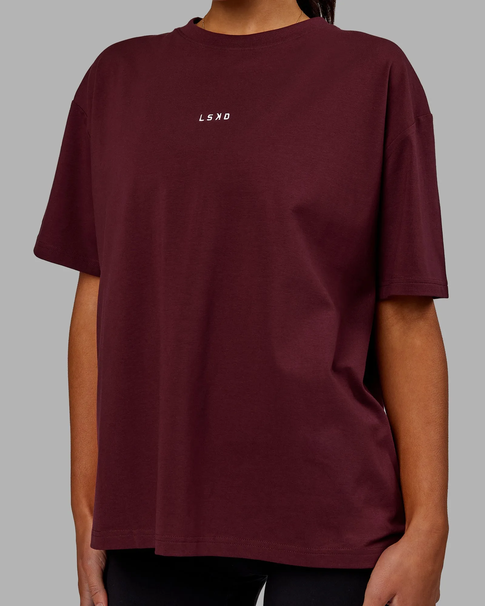 Go-To FLXCotton Übergroßes T-Shirt - Dunkle Kirsche