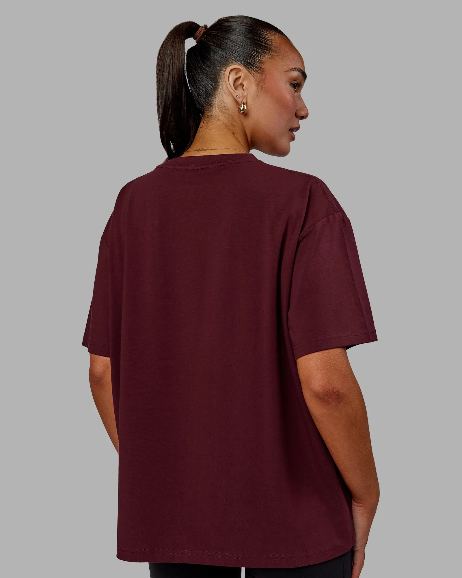 Go-To FLXCotton Übergroßes T-Shirt - Dunkle Kirsche