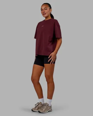 Go-To FLXCotton Übergroßes T-Shirt - Dunkle Kirsche
