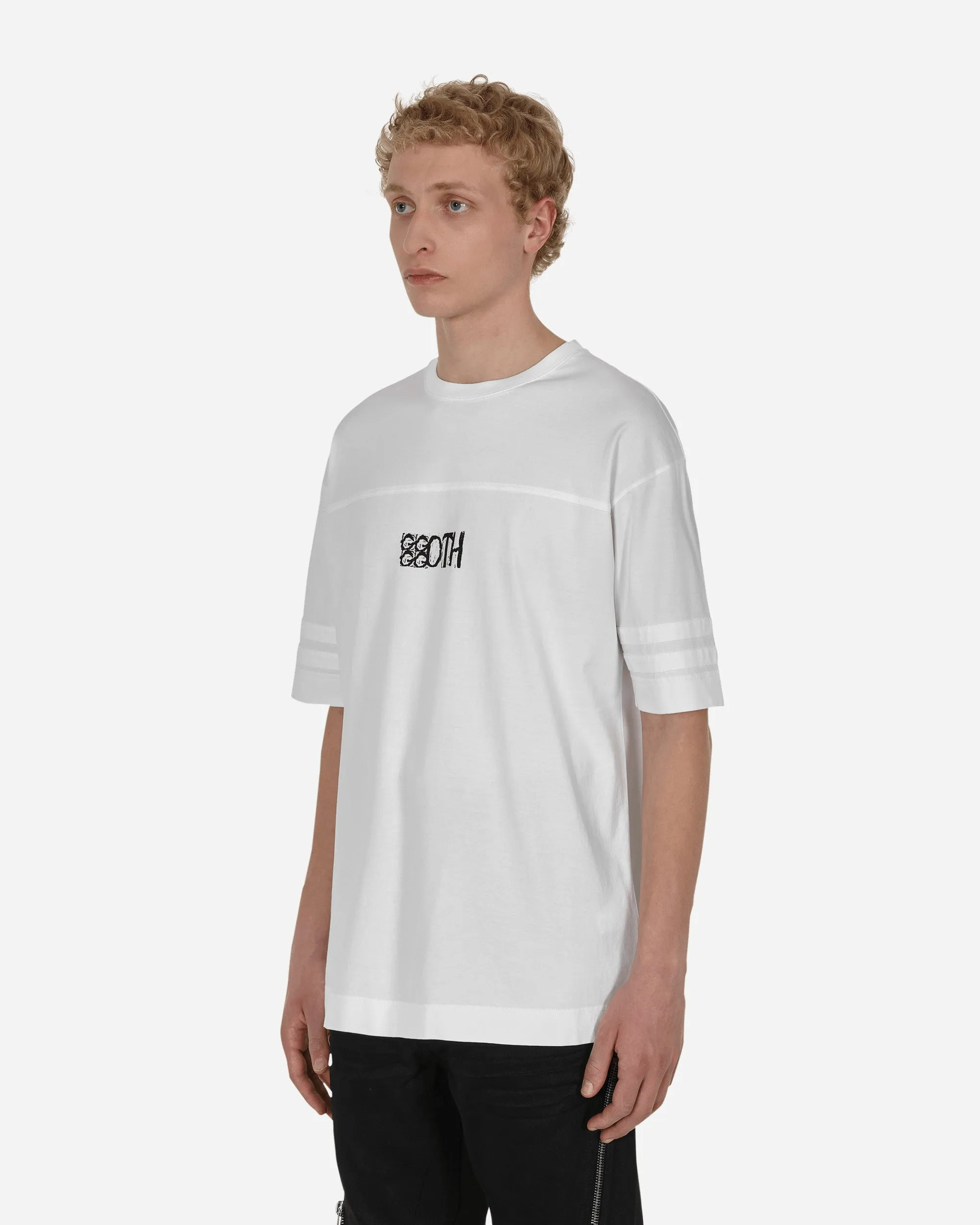 Goth Print Übergroßes T-Shirt Weiß