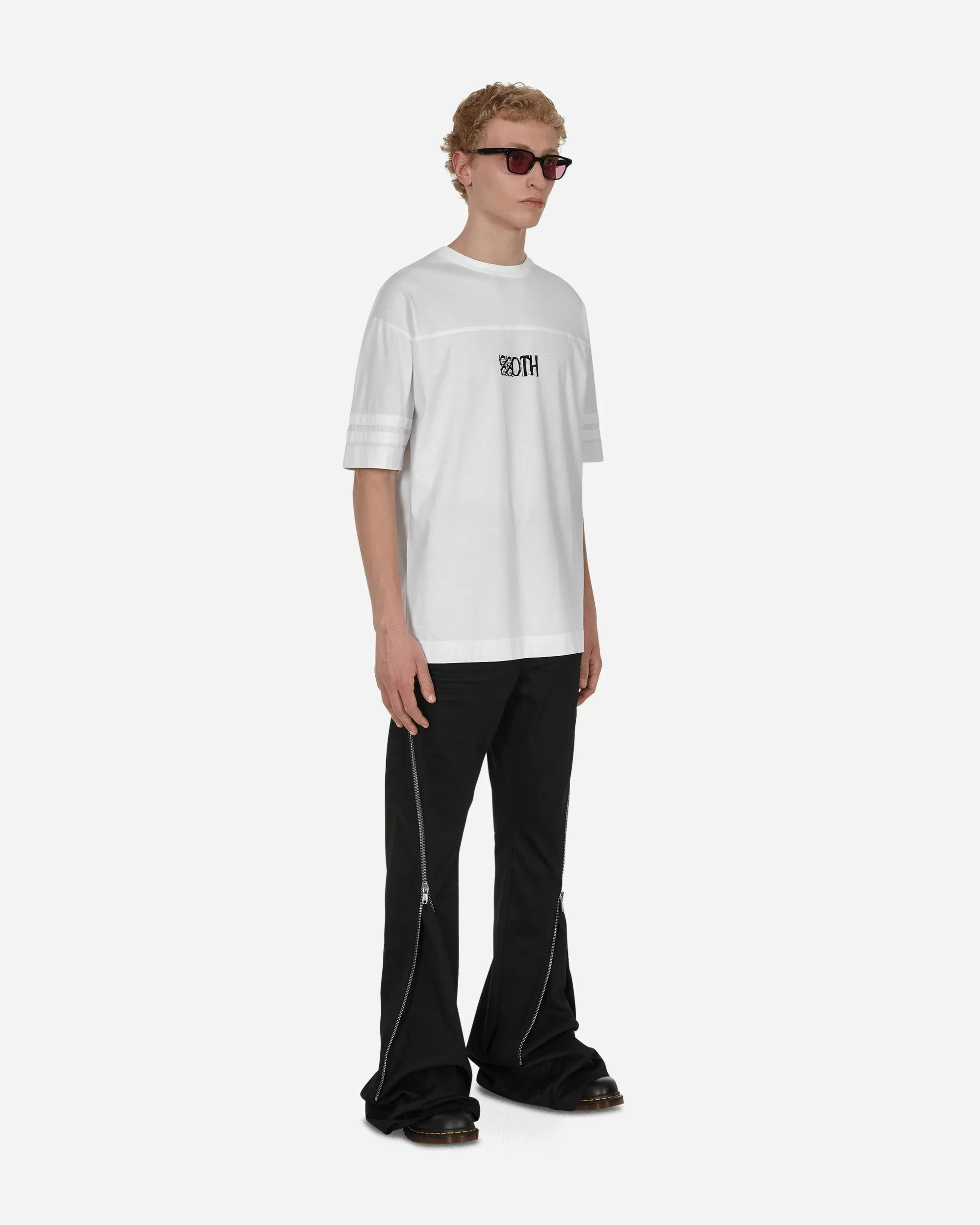 Goth Print Übergroßes T-Shirt Weiß