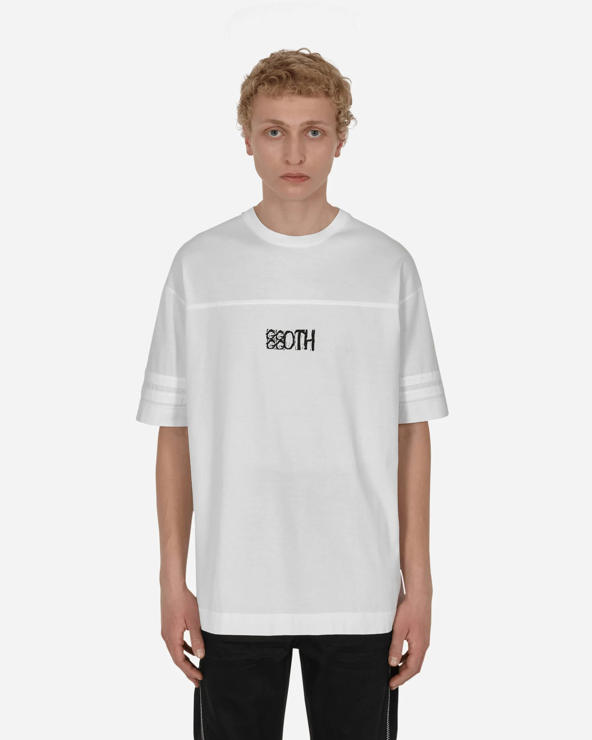 Goth Print Übergroßes T-Shirt Weiß