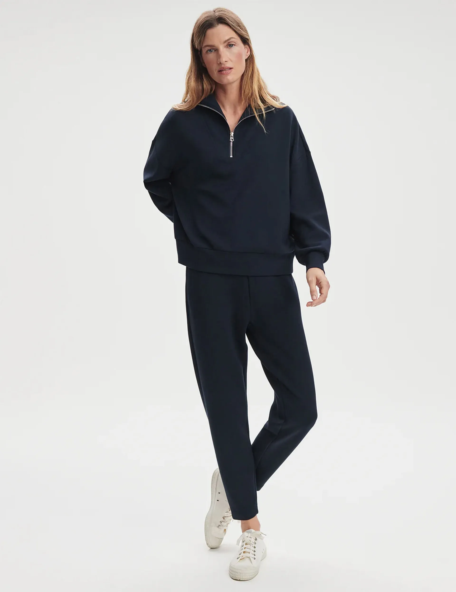 Hawley Halbzip-Pullover - Marineblau