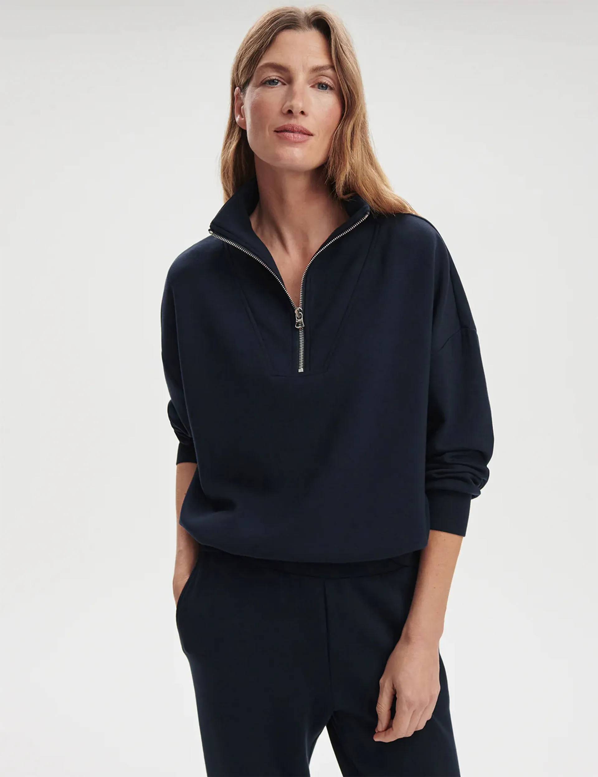 Hawley Halbzip-Pullover - Marineblau