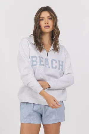 HEAVY SURF WASH QUARTER ZIP DAME 