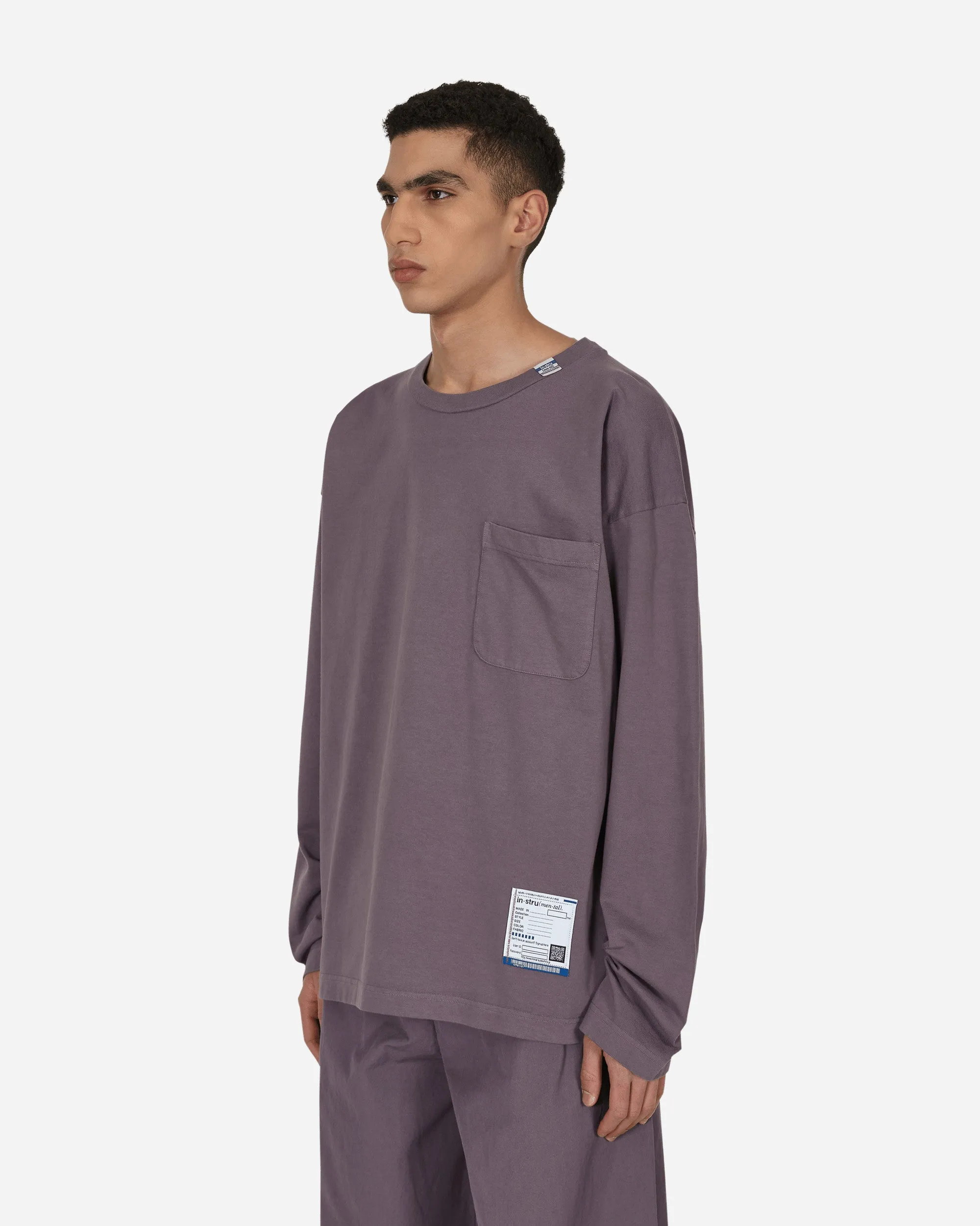 Schweres Langarm-T-Shirt Lila