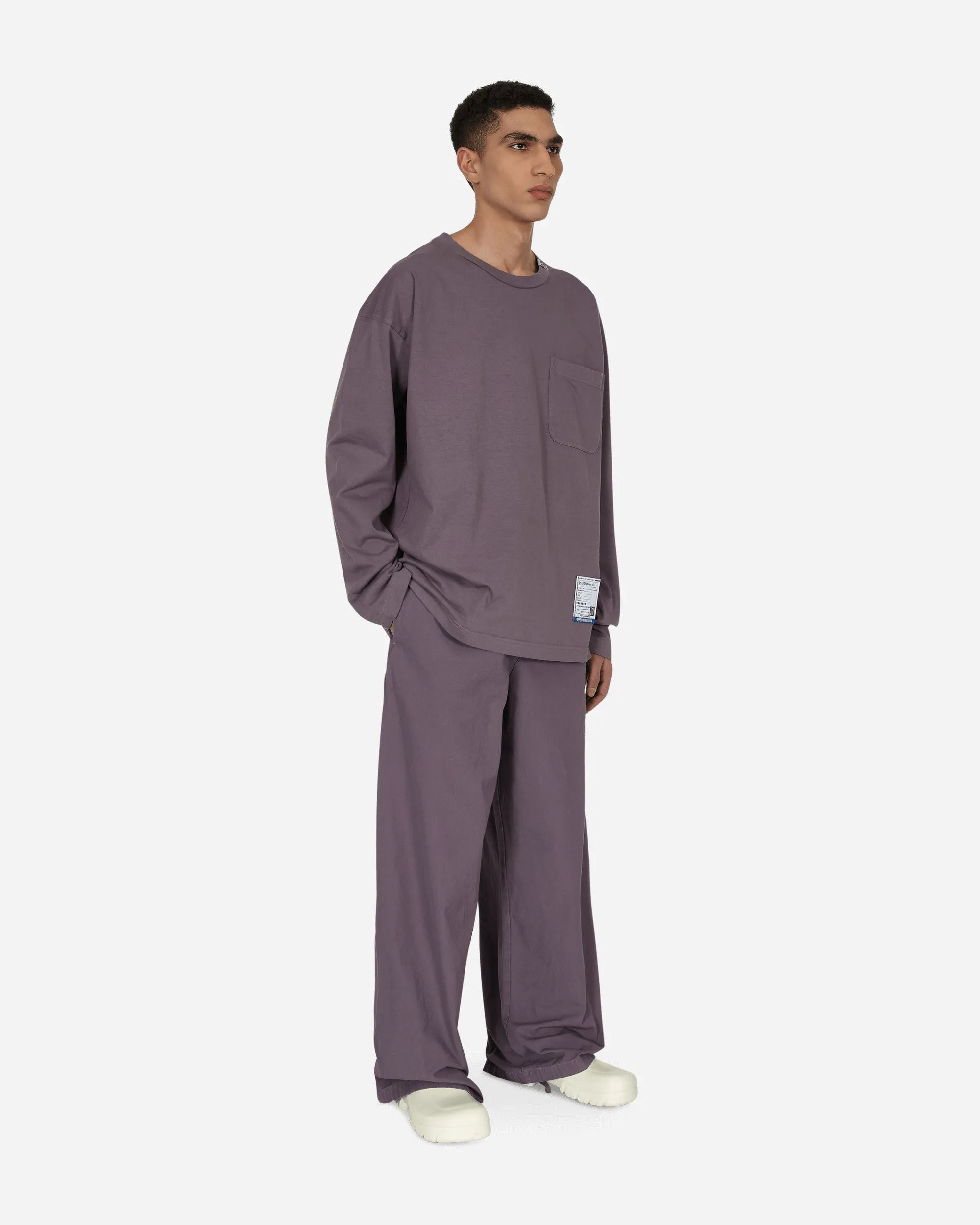 Schweres Langarm-T-Shirt Lila