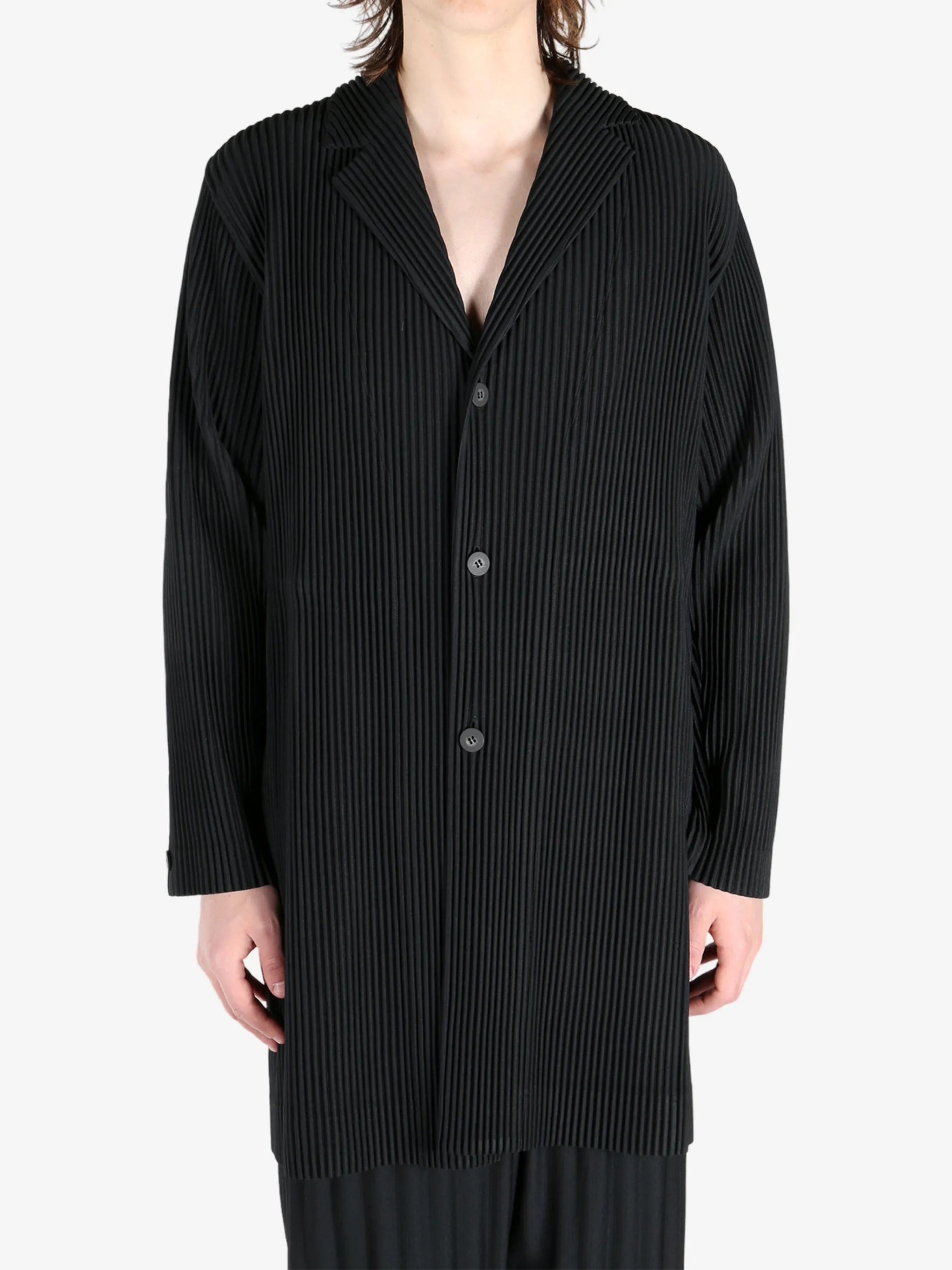 HOMME PLISSE ISSEY MIYAKE - Herren Basic Lange Jacke Kleidung_homme-plisse-iss