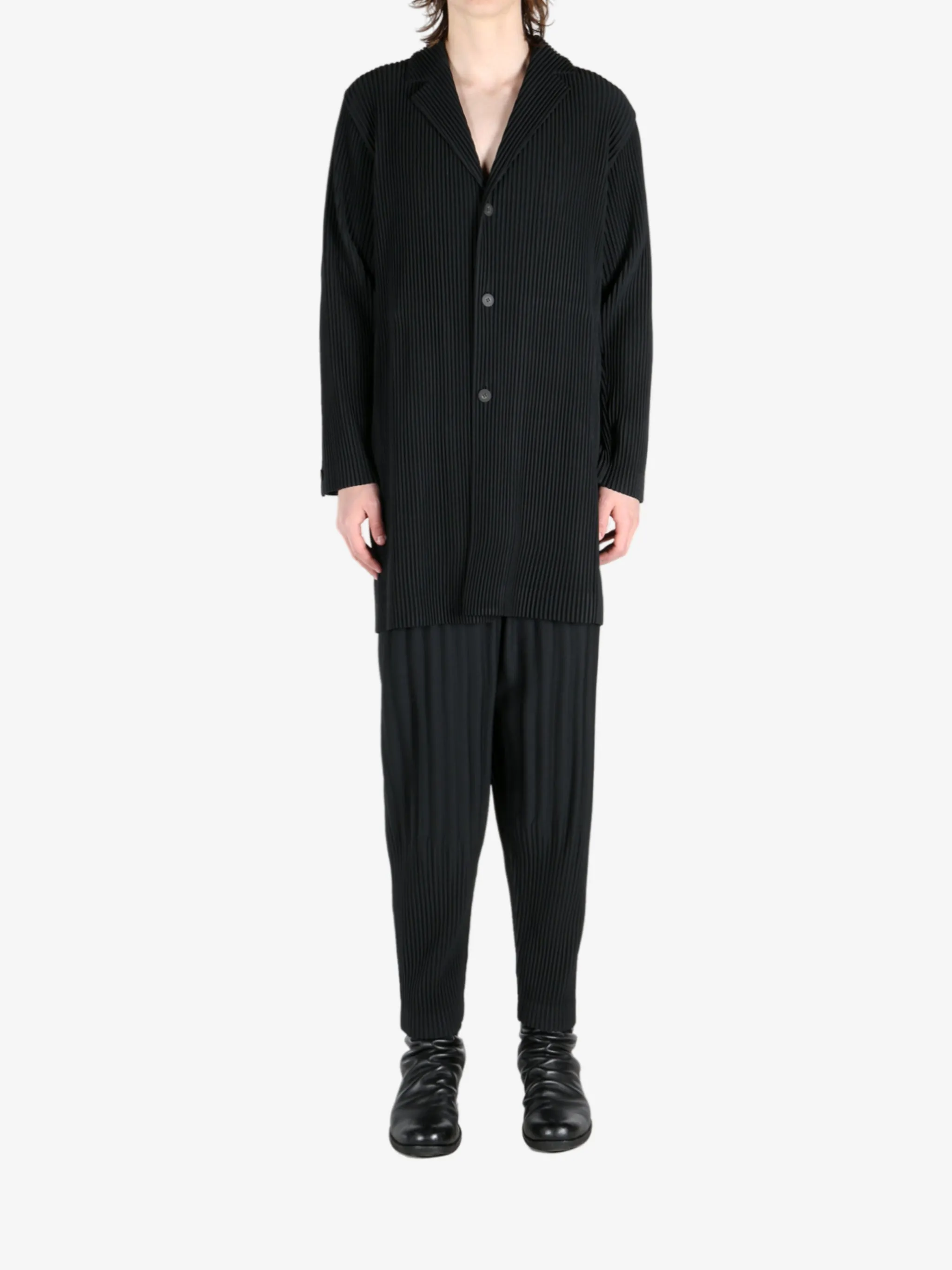 HOMME PLISSE ISSEY MIYAKE - Herren Basic Lange Jacke Kleidung_homme-plisse-iss