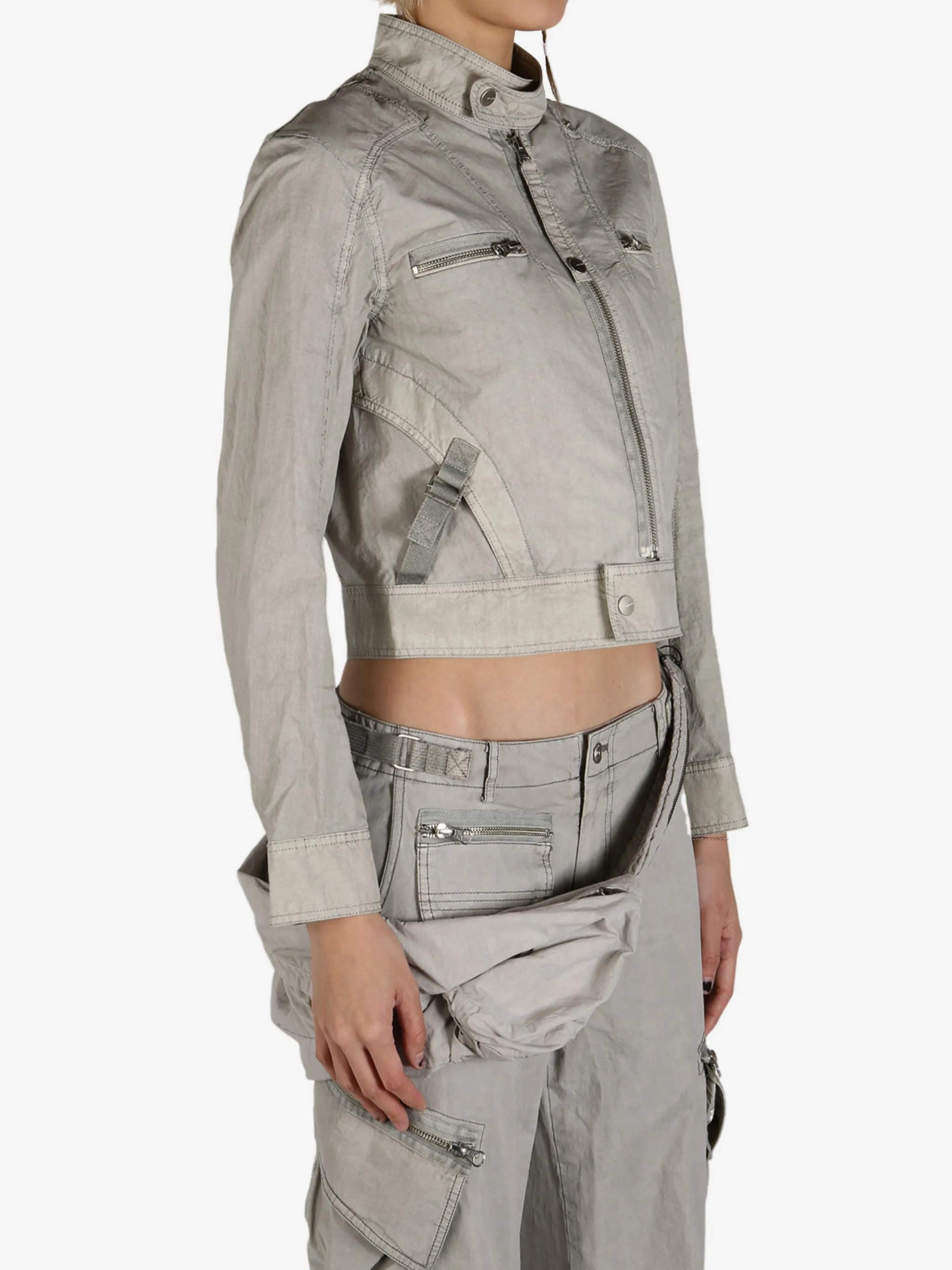 HYEIN SEO - Damen gefärbte Moto-Jacke Kleidung_jil-sander