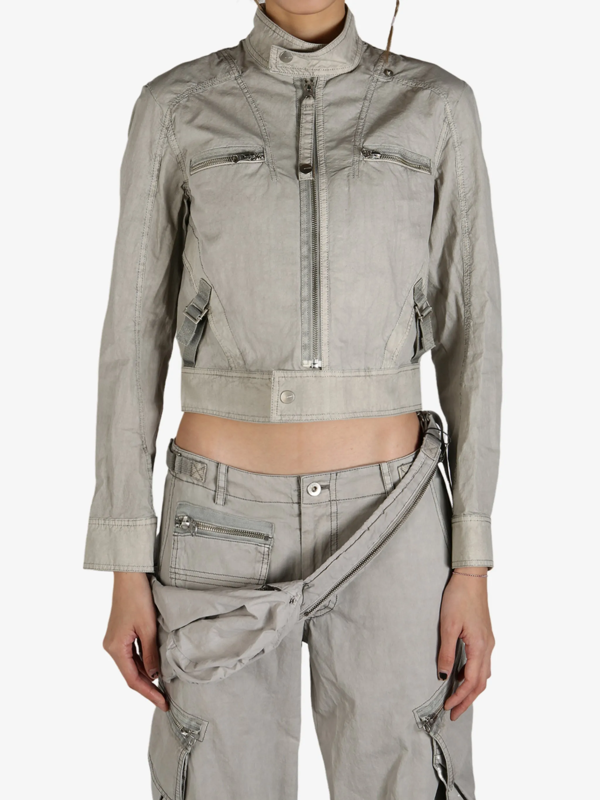HYEIN SEO - Damen gefärbte Moto-Jacke Kleidung_jil-sander