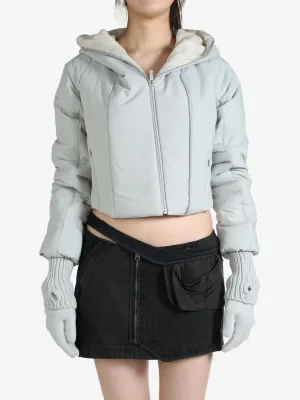 HYEIN SEO - Damen mit Handschuhen gepolsterte Crop Jacke Kleidung_jil-sander