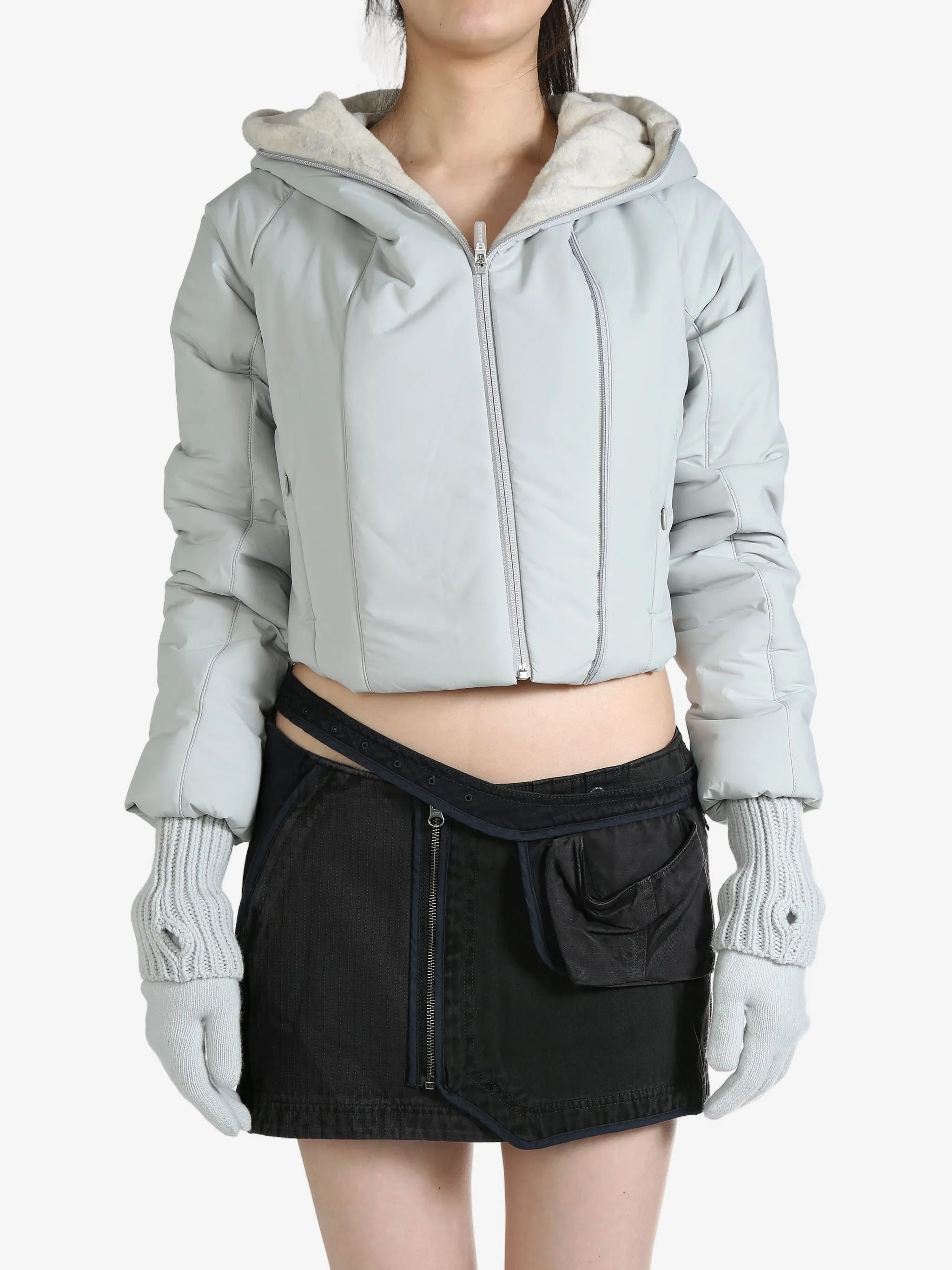 HYEIN SEO - Damen mit Handschuhen gepolsterte Crop Jacke Kleidung_jil-sander
