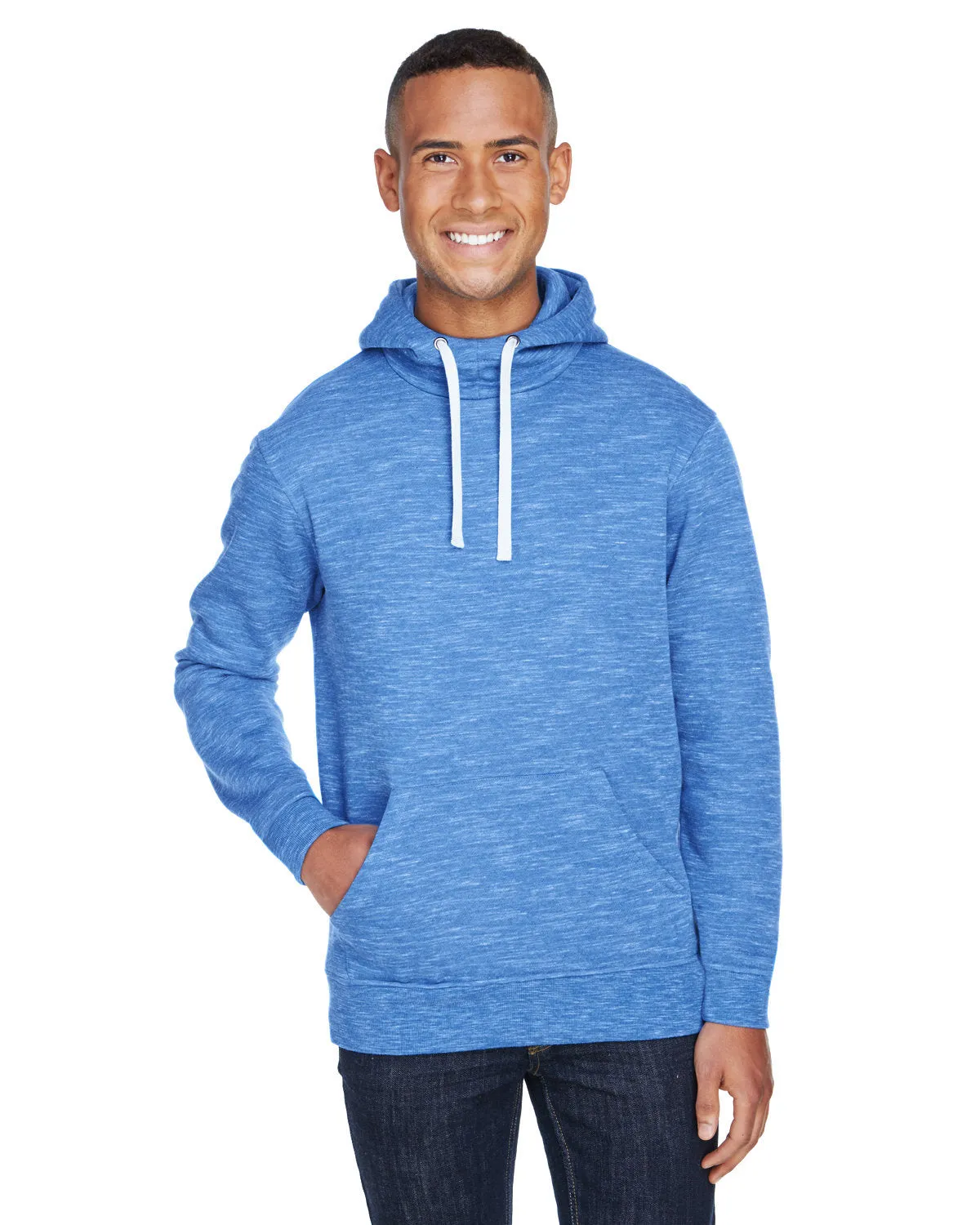 J America JA8677 Erwachsene Melange-Fleece-Pullover mit Kapuze