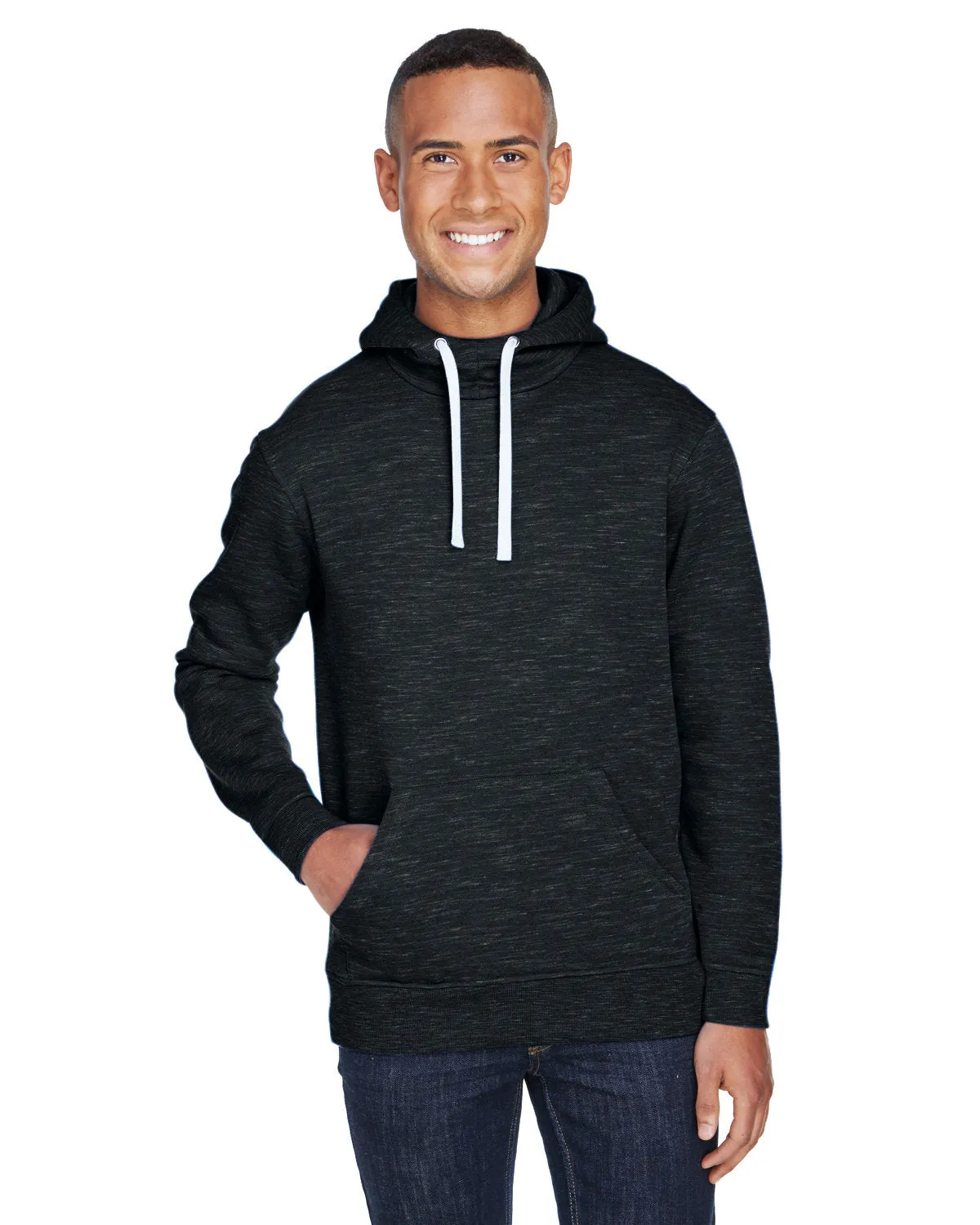 J America JA8677 Erwachsene Melange-Fleece-Pullover mit Kapuze