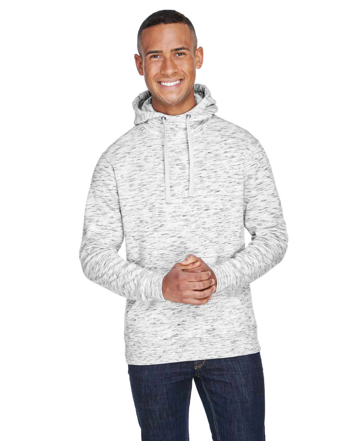 J America JA8677 Erwachsene Melange-Fleece-Pullover mit Kapuze
