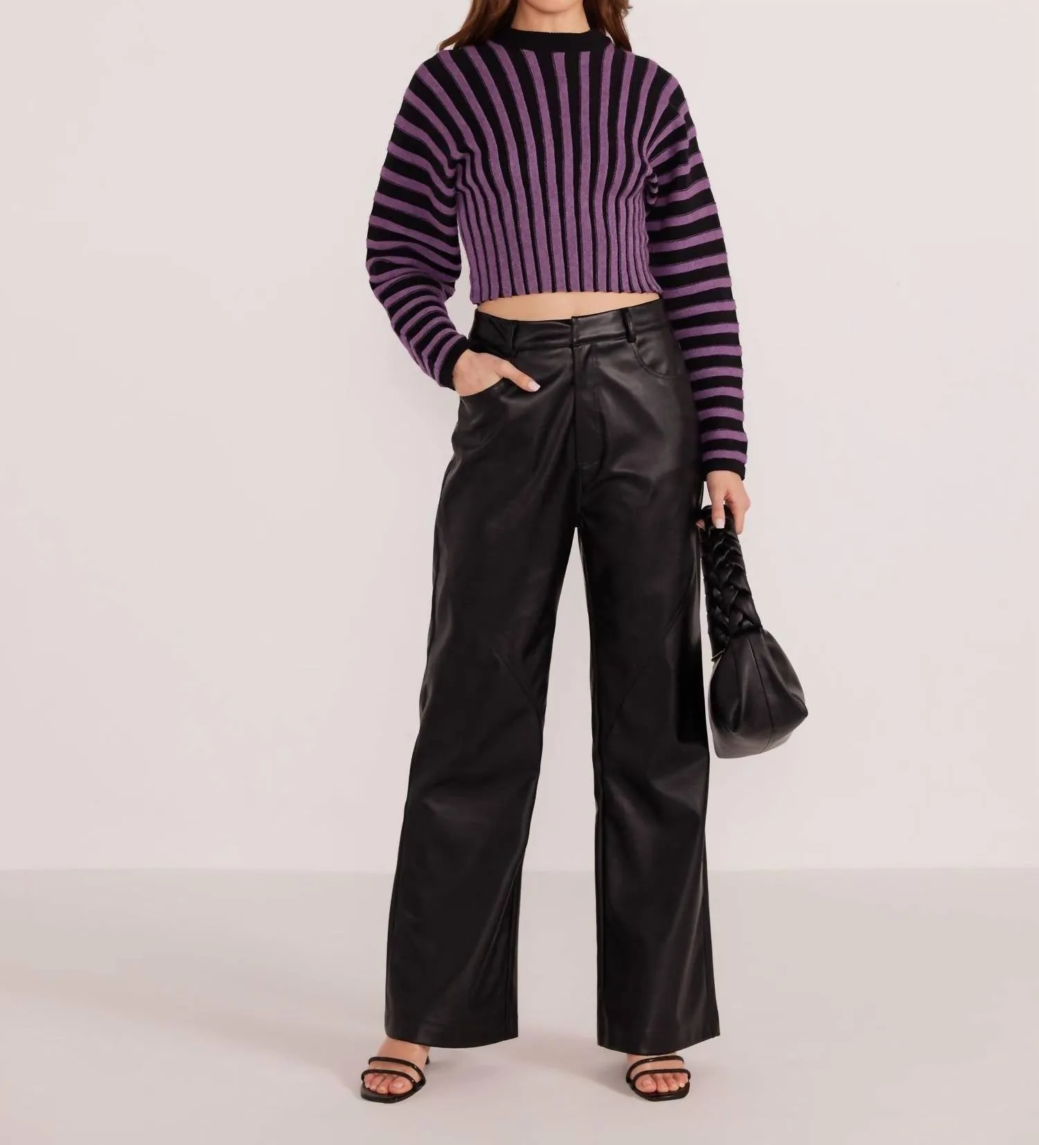 Layla Rippenpullover in Lila