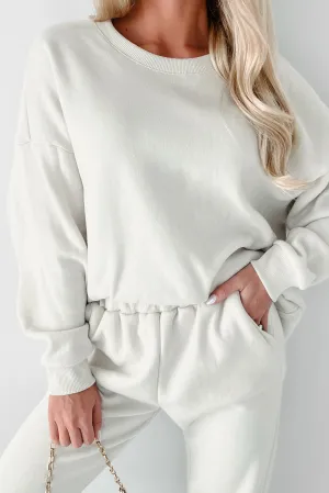 Gemütliches Weekend-Übergroßes Fleece-Sweatshirt (Sand)