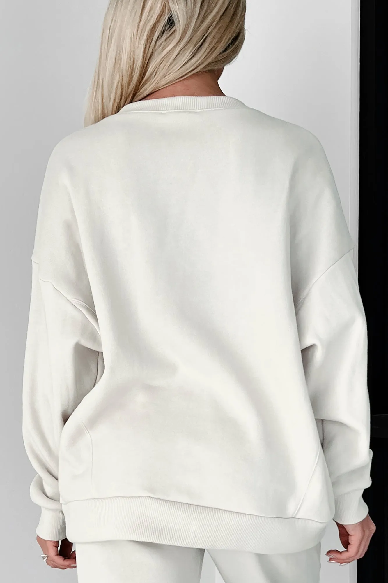Gemütliches Weekend-Übergroßes Fleece-Sweatshirt (Sand)
