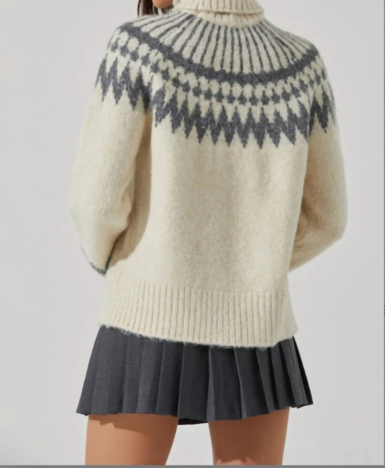 Leka Fairysle Schildkröten-Pullover in Creme