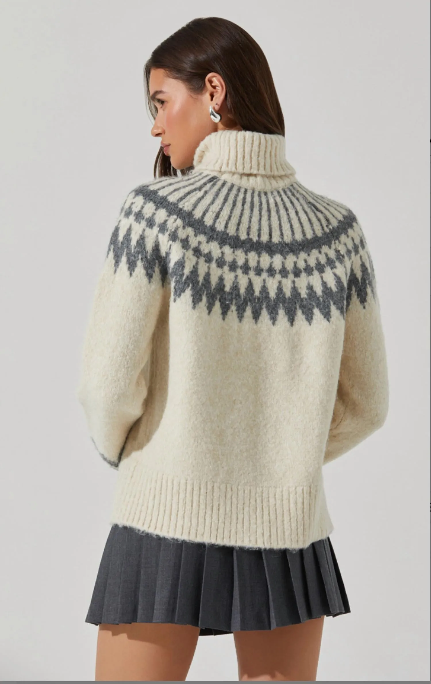 Leka Fairysle Schildkröten-Pullover in Creme