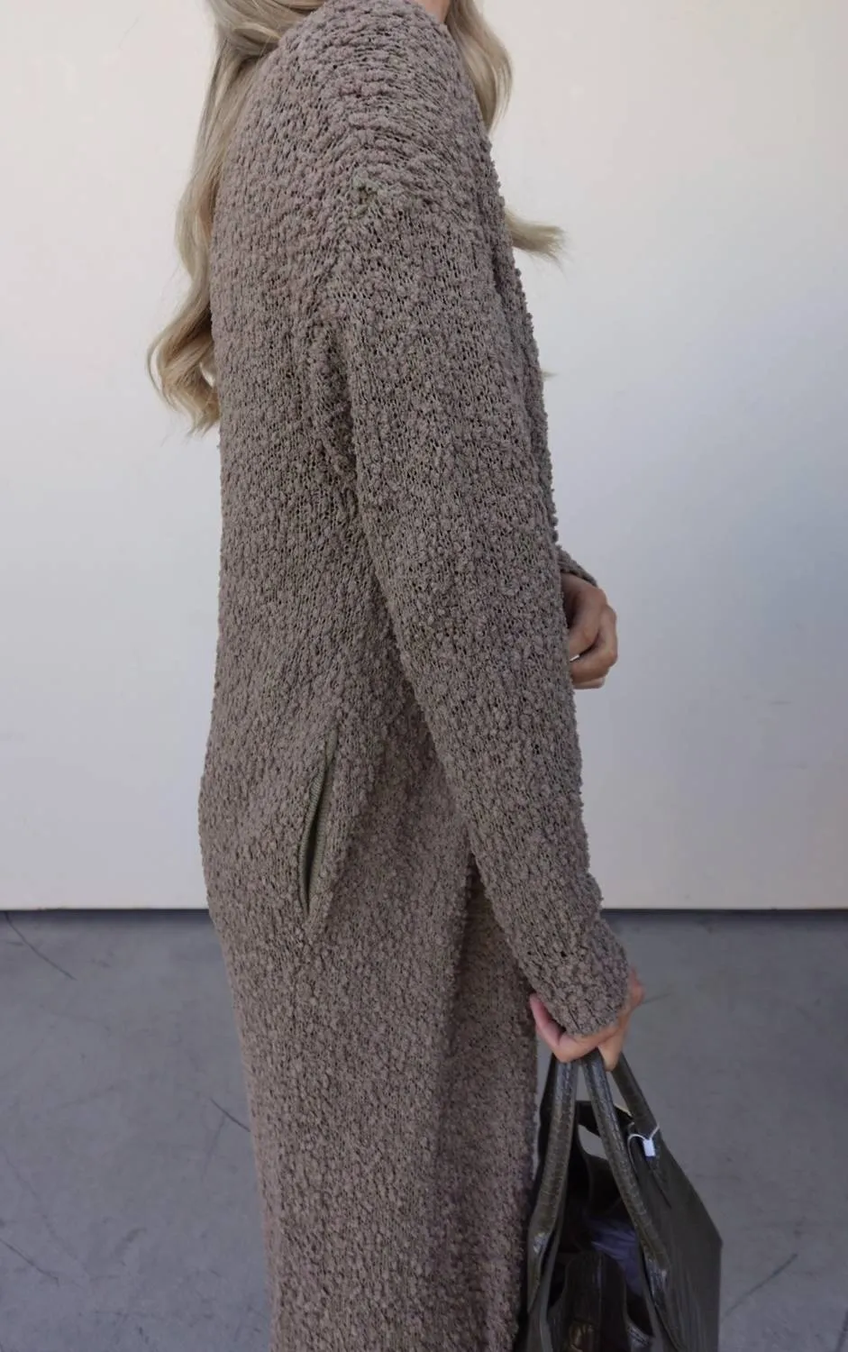 Leichtes Duster-Cardigan in Olive