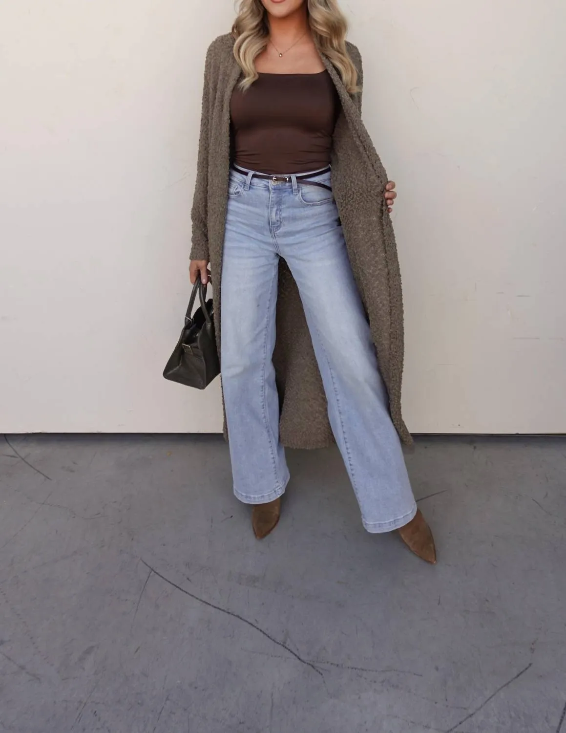 Leichtes Duster-Cardigan in Olive