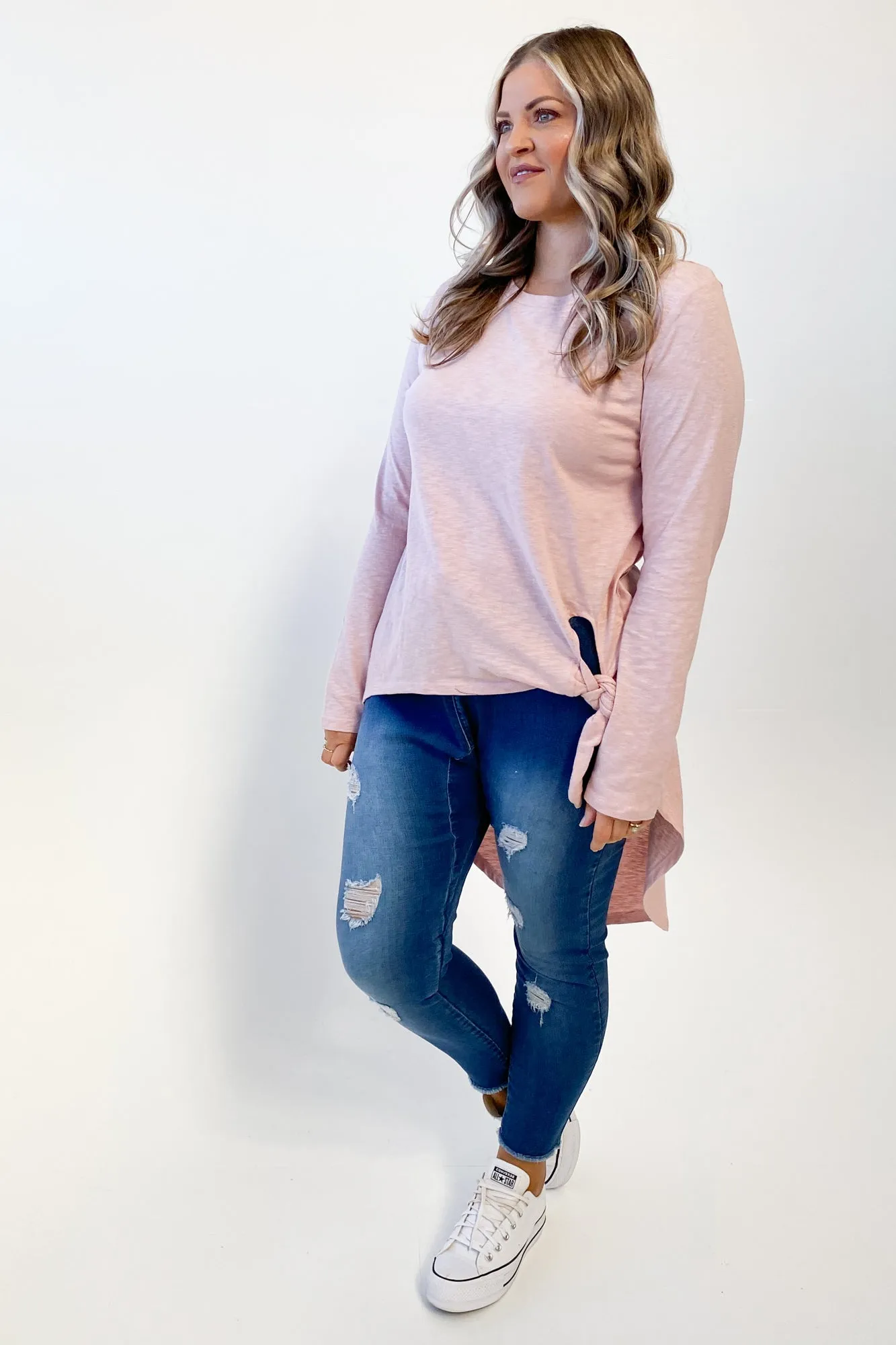 Little White Lie Michelle Tail Ls T-Shirt Pink
