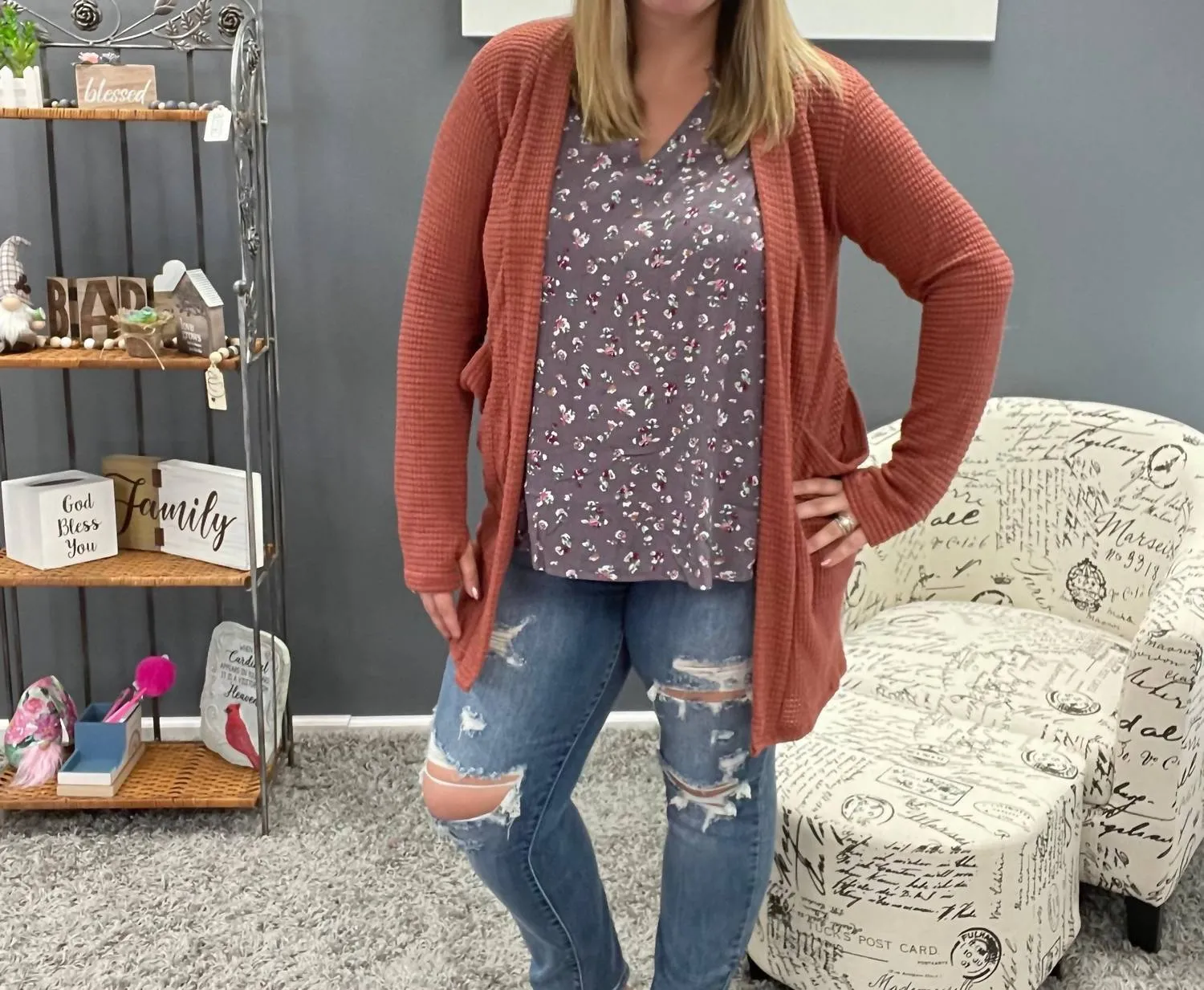 Lola Strickcardigan in Rost