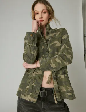 Lucky Brand Camo Bedruckte Utility-Jacke Grün Multi Lucky Brand