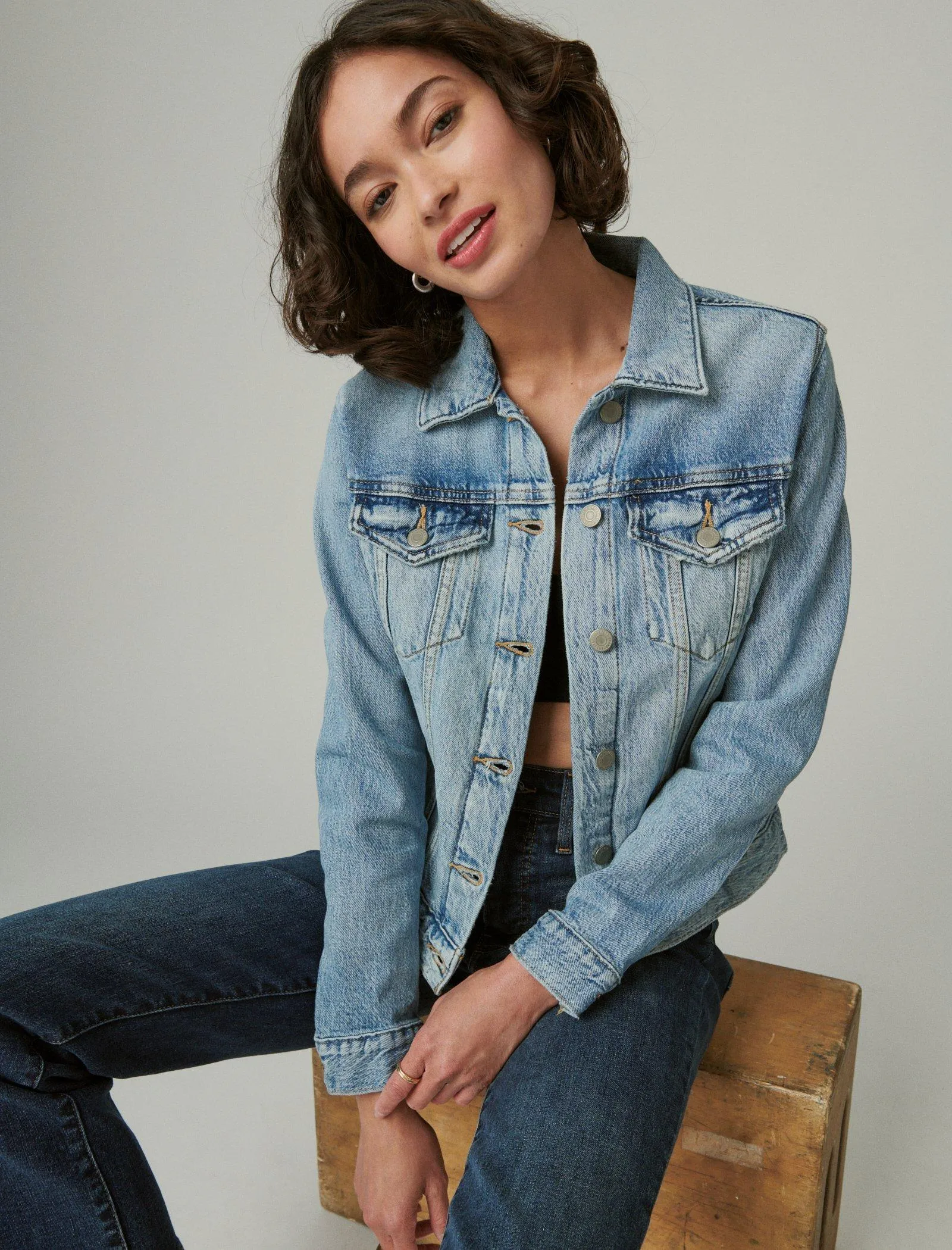 Lucky Brand Tomboy Denim Trucker Jacket Magnitude Lucky Brand